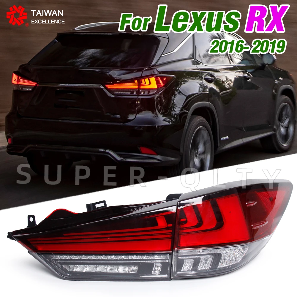 DEPO For Lexus RX 2016-2019 Taillight 350L RX 450h LED Tail Light Rear Through Taillight Lamp Reversing Breathing 4 PCS