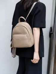 Genuine Leather Cowhide Women Backpack Shoulder Bag Female Simple Commuter Travel Schoolbag Daily Women Backpack Handbag