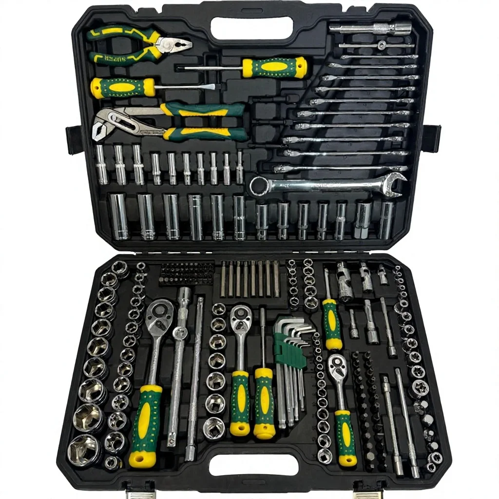 218-Piece Automotive Repair Tool Set CRV Material Full Complement Ratchet Socket Tools Perfect All-In-One Car Maintenance