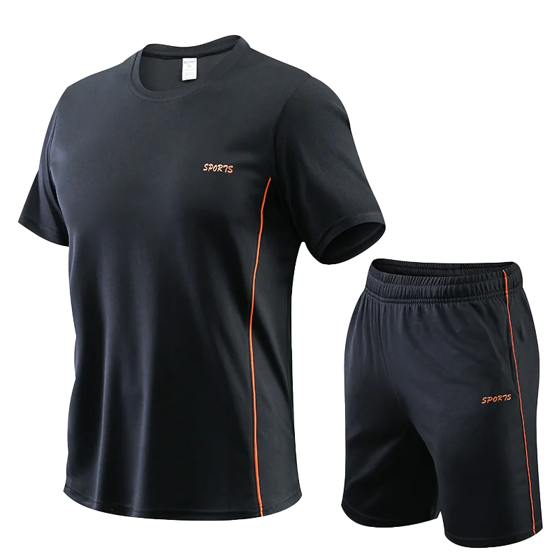 ใ M-5XL ใ Summer quick drying loose fit oversized men\'s and women\'s sportswear breathable short sleeved T-shirt shorts two-piece