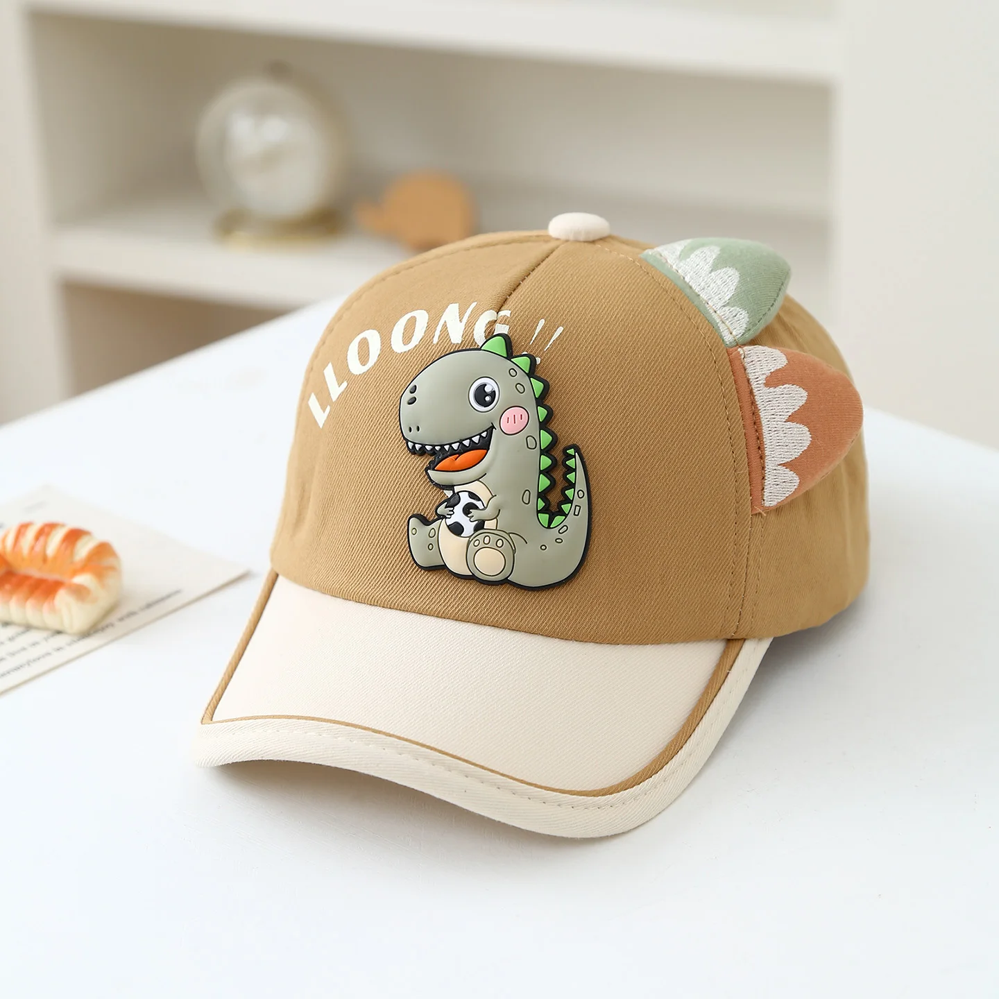 Three-dimensional Small Dinosaur Children's Baseball Cap, Summer Print Letter Baseball Cap, Baby Outdoor Soft Sun Hat image 6