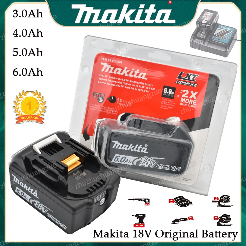 

Original 6Ah Makita BL1860 18V Battery Power Tools Li-ion Replacement LXT BL1850 BL1840 for 18V Screwdriver with BMS TPCELL 18V