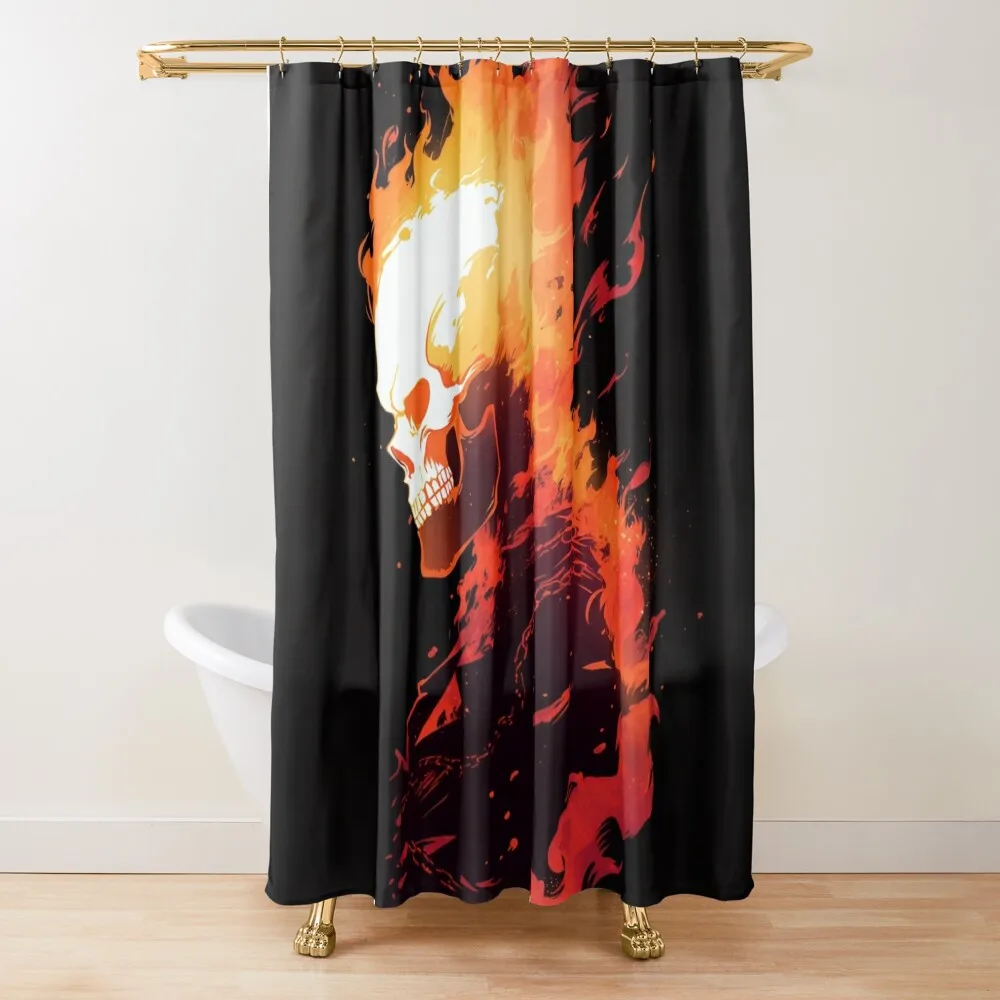 Ghost Rider Graffiti Shower Curtain Bathroom Decor Transparent Bathroom Shower Curtain