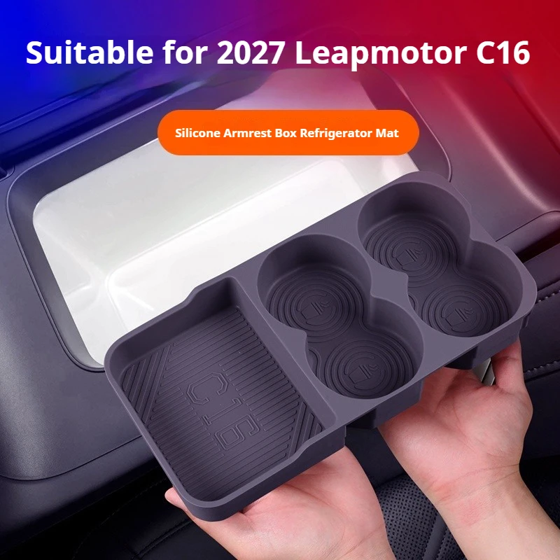 For Leapmotor C16 2027 Car Mounted Central Control Refrigerator Pad Water Cup Holder Silicone Anti Slip Interior Protection Pad