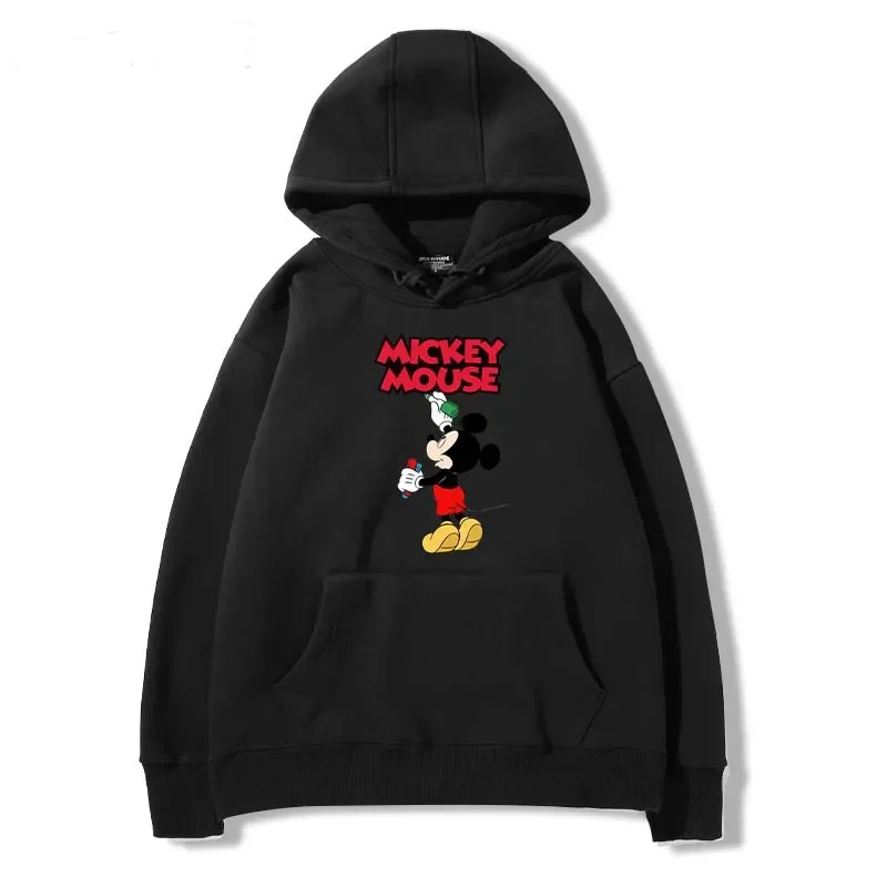 2024 Disney Mickey Mouse felpa con cappuccio felpe autunno primavera donna moda Casual Cool Pullover studente Harajuku Streetwear felpe con cappuccio