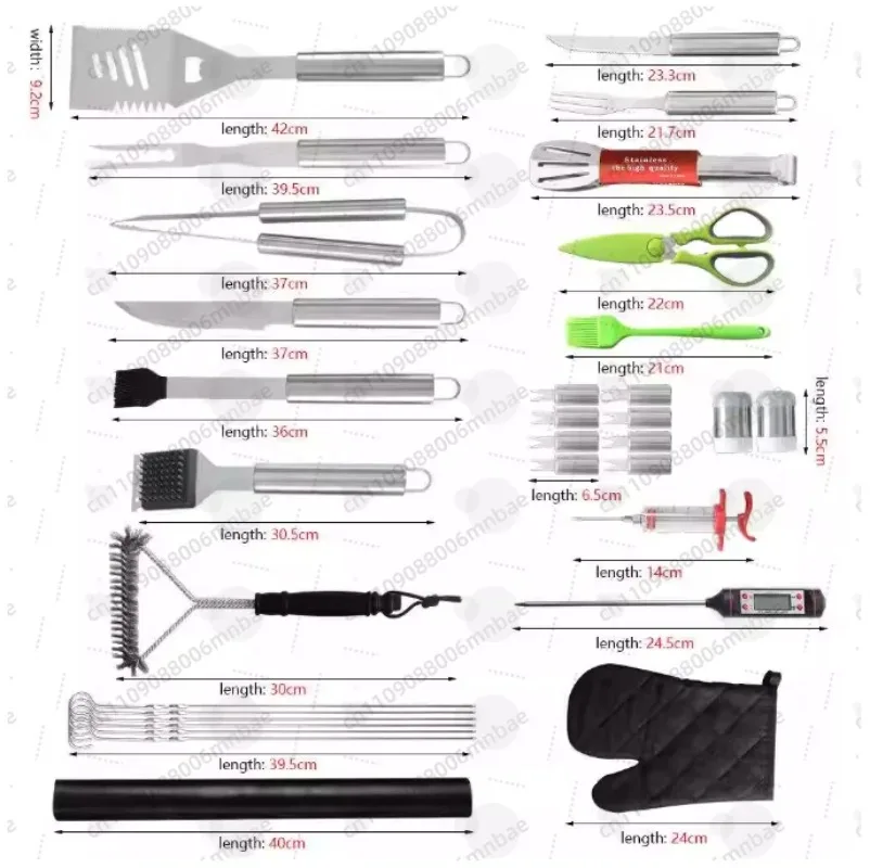BBQ Tool Set 35pcs Stainless Steel Grill Tool Set Portable Barbecue Accessories Set with Storage Bag for Outdoor Cooking Camping