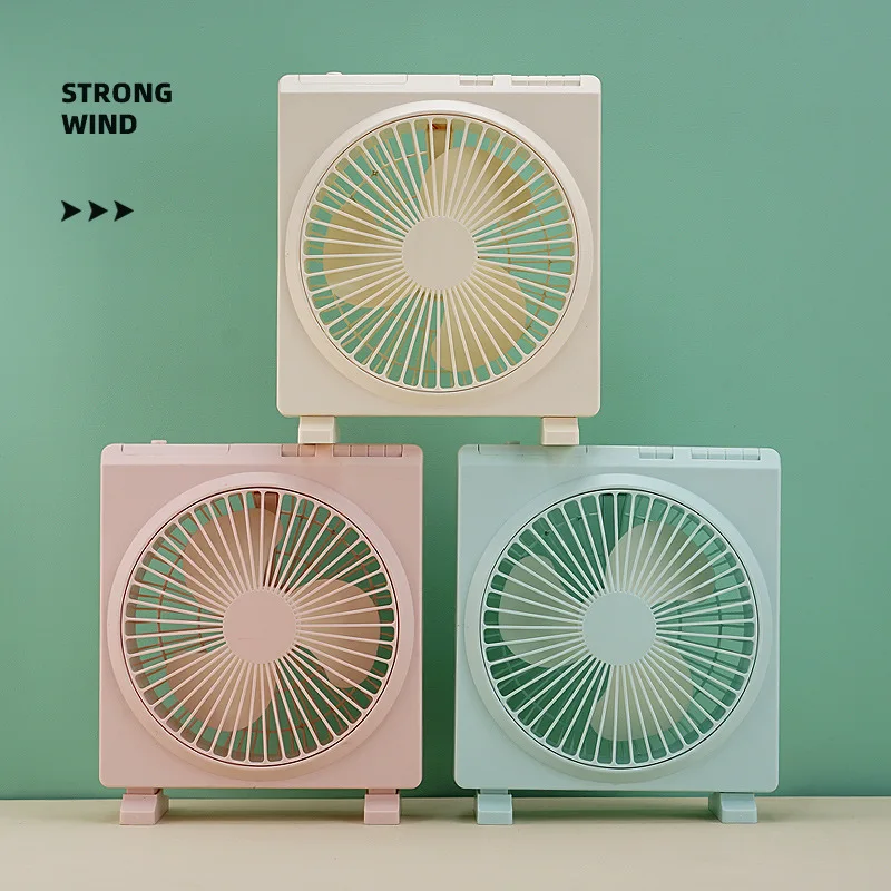 

3-speed Square Desktop Small Fan, Lightweight, Portable Desktop Cooling Fan, USB Rechargeable Small Fan