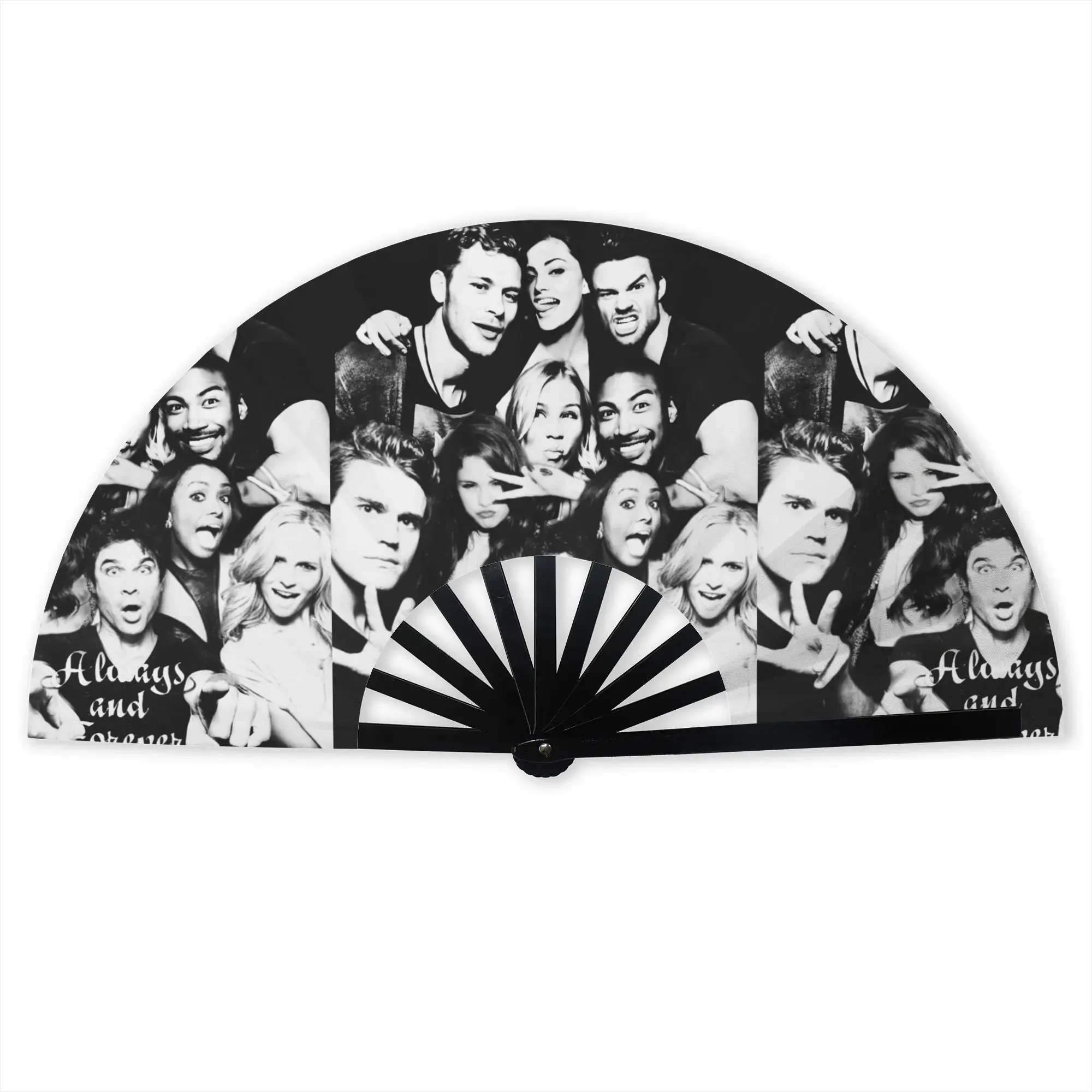 Customized The Vampire Diaries Portable Pocket Fan Camping  Polyester Folding Fan Chinese Dance Handheld Cooling Fans