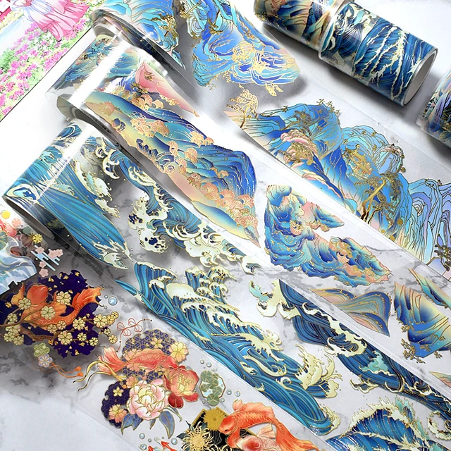 Taśmy PET Washi maskowanie starożytności krajobraz architektura dekoracyjna Planner klej DIY Craft Scrapbooking pamiętnik naklejki do dziennika prezenty