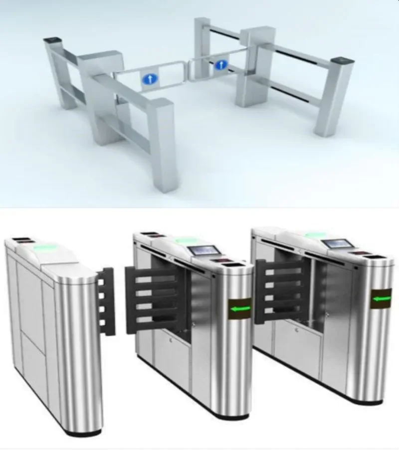 gate for supermarkets Luxury entrance high-speed revolving door guardrail high security face recognition access control system