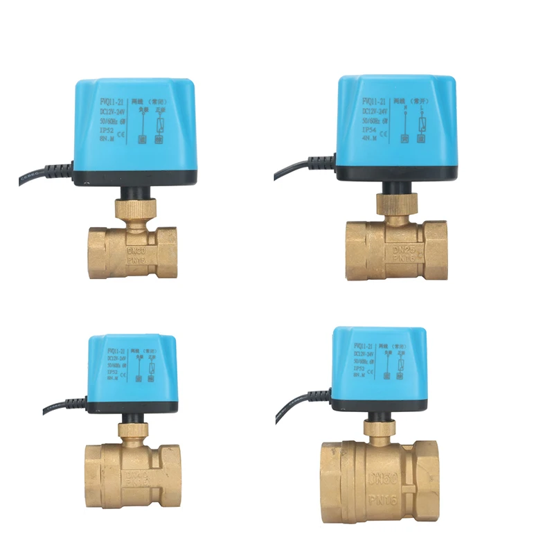 

1/2" Normally Closed/Open Motorized Ball Valve 220V 12V 24V 2-Wire Brass Electric Ball Valve Replace Solenoid Valve