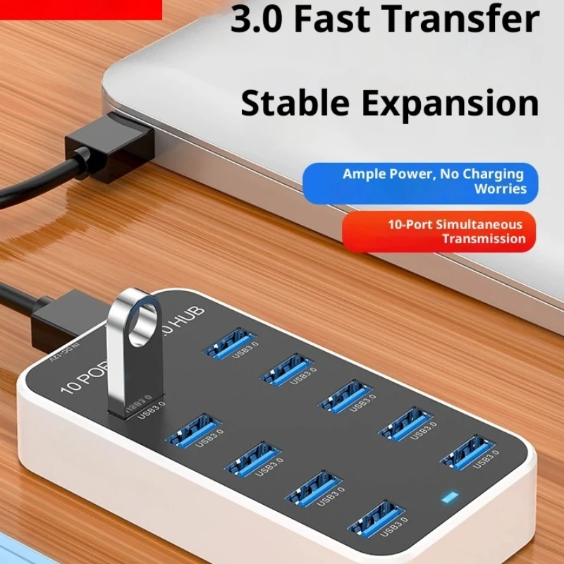 Fmouse Usb 3.0 Hub 4 Port Multi Function Expander With Extended Cable For Laptop Desktop Pc Computer External Device Connection
