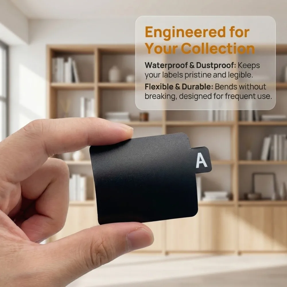 

Набор из 26 пластиковых разделителей-закладок с буквами алфавита A-Z, этикетки-стикеры для идентификации категорий, премиум-качество