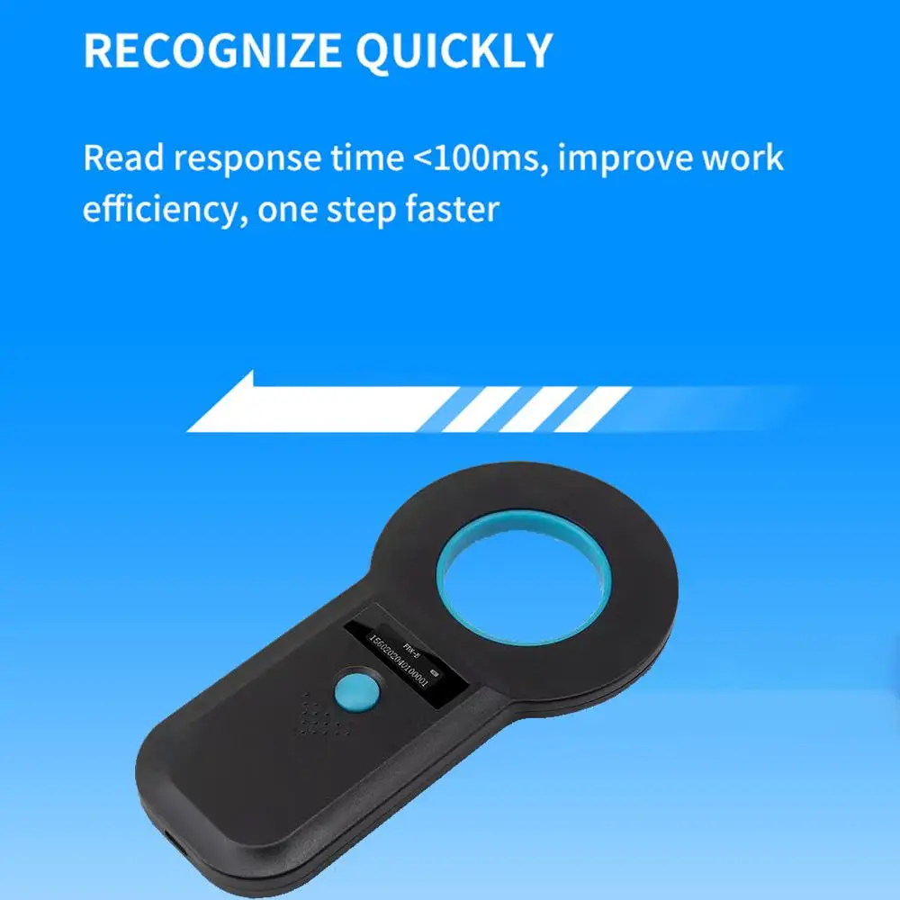 Czytnik RFID do identyfikacji zwierząt, skaner mikroczipów dla zwierząt, czytnik identyfikatorów RFID dla zwierząt, obsługa etykiet/tagów EMID FDX-B (ISO11784/85)