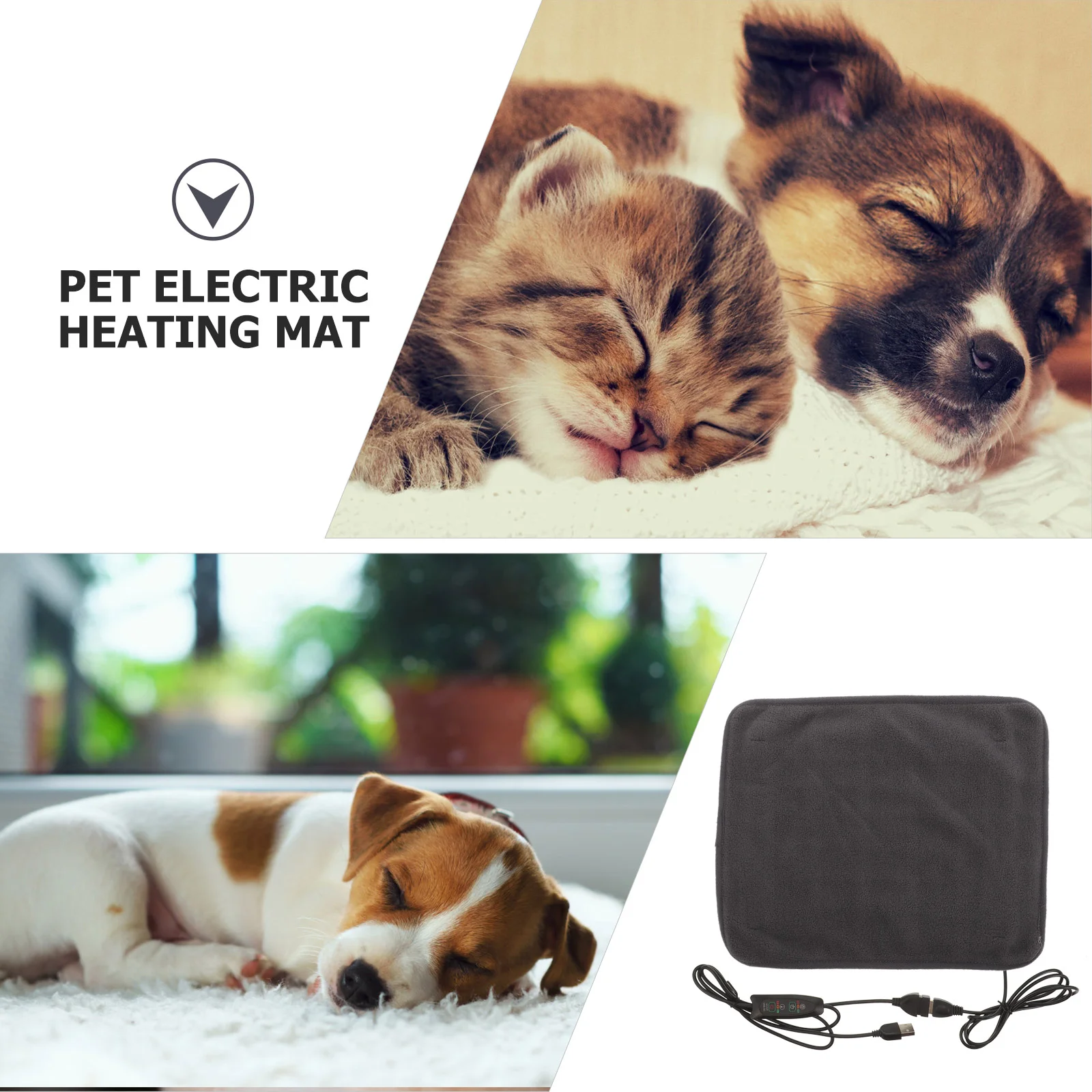 Pet Dog USB Heating Pad Adjustable Electric Blanket Heating Pet Sleeping Cushion Small Dog Heating Mat Cat Sleeping Pad