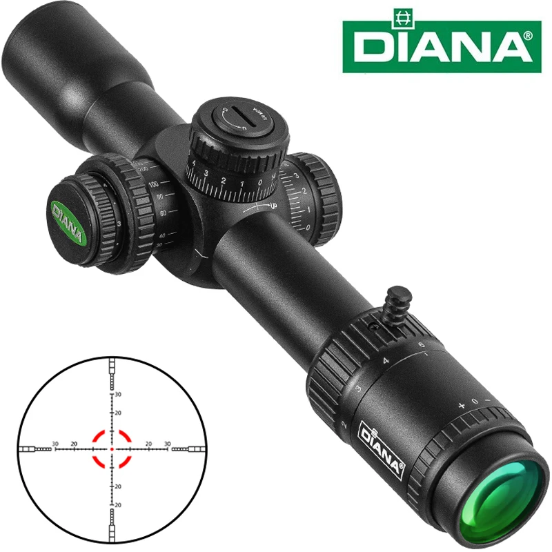 DIANA HD 2-10X30 FFP Scope Illuminated R/G Etched Glass Reticle Riflescopes Lock Reset Hunting Optical Sights