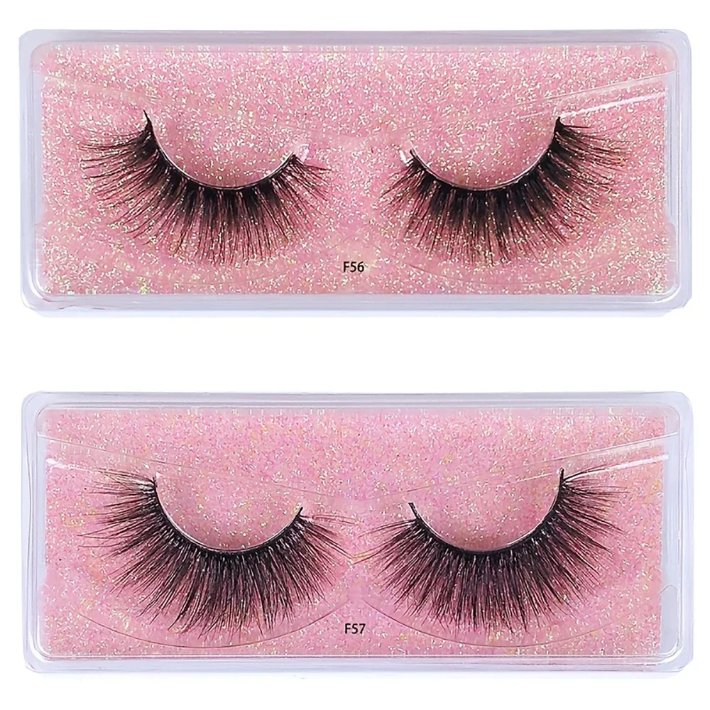 Pacote de cílios postiços Maquiagem, macio, grosso, macio, 3D Mink Lashes, Natural, Bulk Atacado, 20 pares