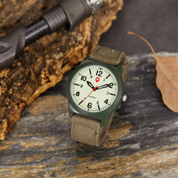 Simple fashion woven canvas with men's watches retro tooling sports outdoor luminous quartz Joker casual watch