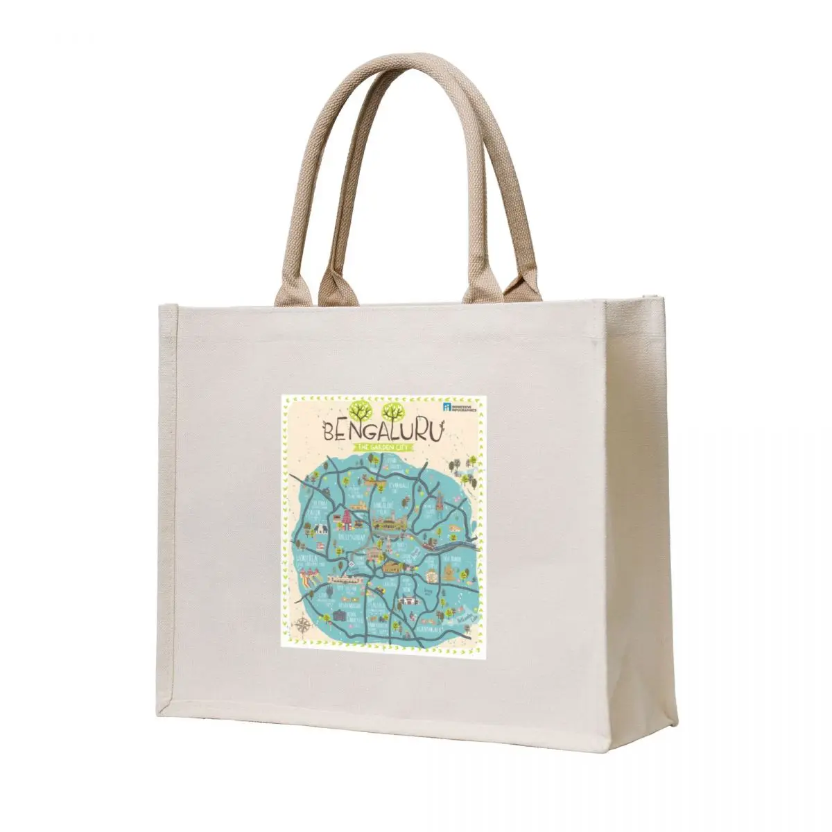 

Bangalore City Map Tote Bag foldable reusable bag hand bags reusable shopping bags