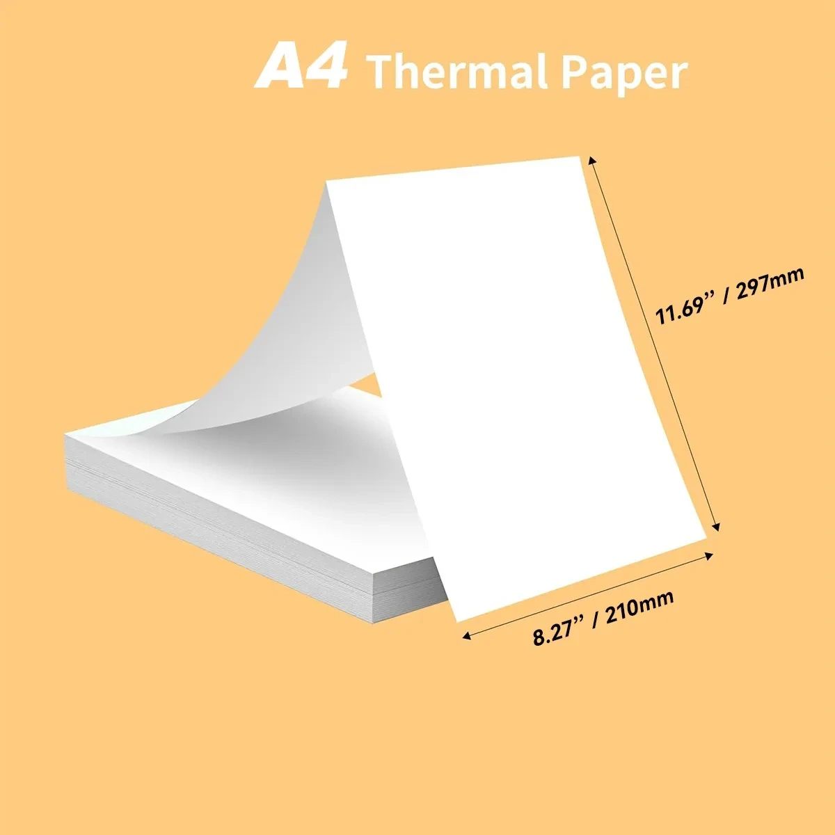 Thermal Printer Paper 8.27 x 11.69 Inch A4 Size, Long Time Storage Thermal Printing,Compatible with A4 Portable Thermal Printer