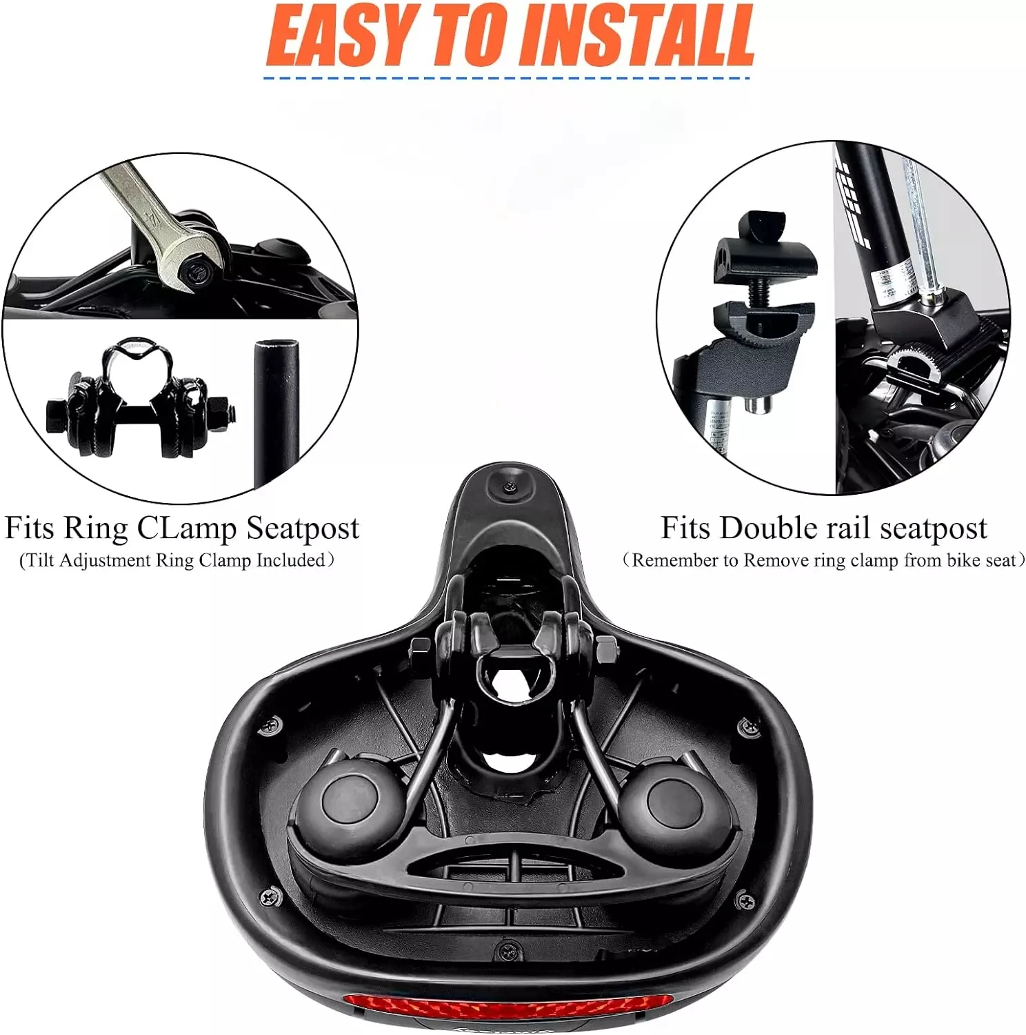 

Hollow Breathable Bicycle Saddle with Taillight Mountain Cushion Bicycle Big Butt Widened Soft Saddle Comfortable Seat