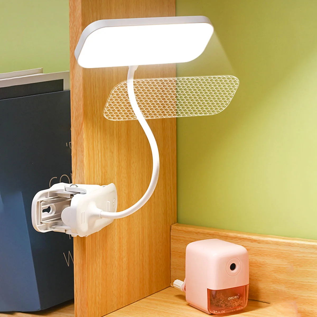 

LED Portable Clip Table Lamp USB Rechargeable Clip Desk Lamp Bed Reading Night Light Touch 3 Dimming Modes Eye Protection Light