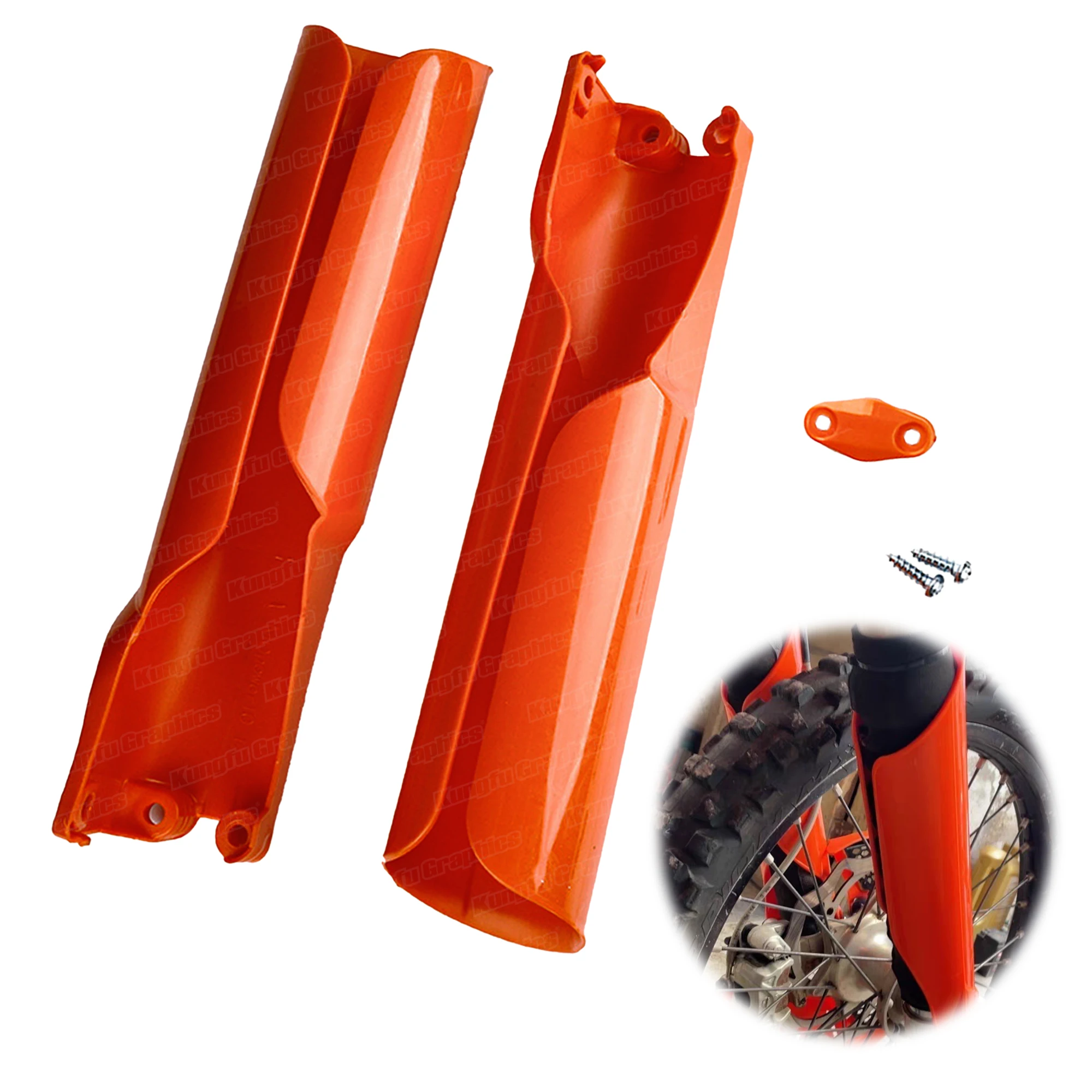 

Dirt Bike Full Wrap Front Lower Fork Guards Cover Set For KTM SX SXF XCF EXC XCW 2016-2025 Motocross Enduro, Orange