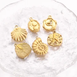 3PC/Lots Sea Animal Pendants Stainles Steel Marine Seashell/Mermaid/Ocean Whale Fish Tail Charms for DIY Necklace Jewelry Mgakin