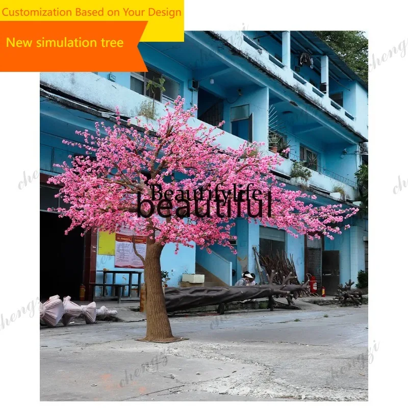 A09  Simulation cherry blossom tree wedding stage decoration set effect garden floor landscaping