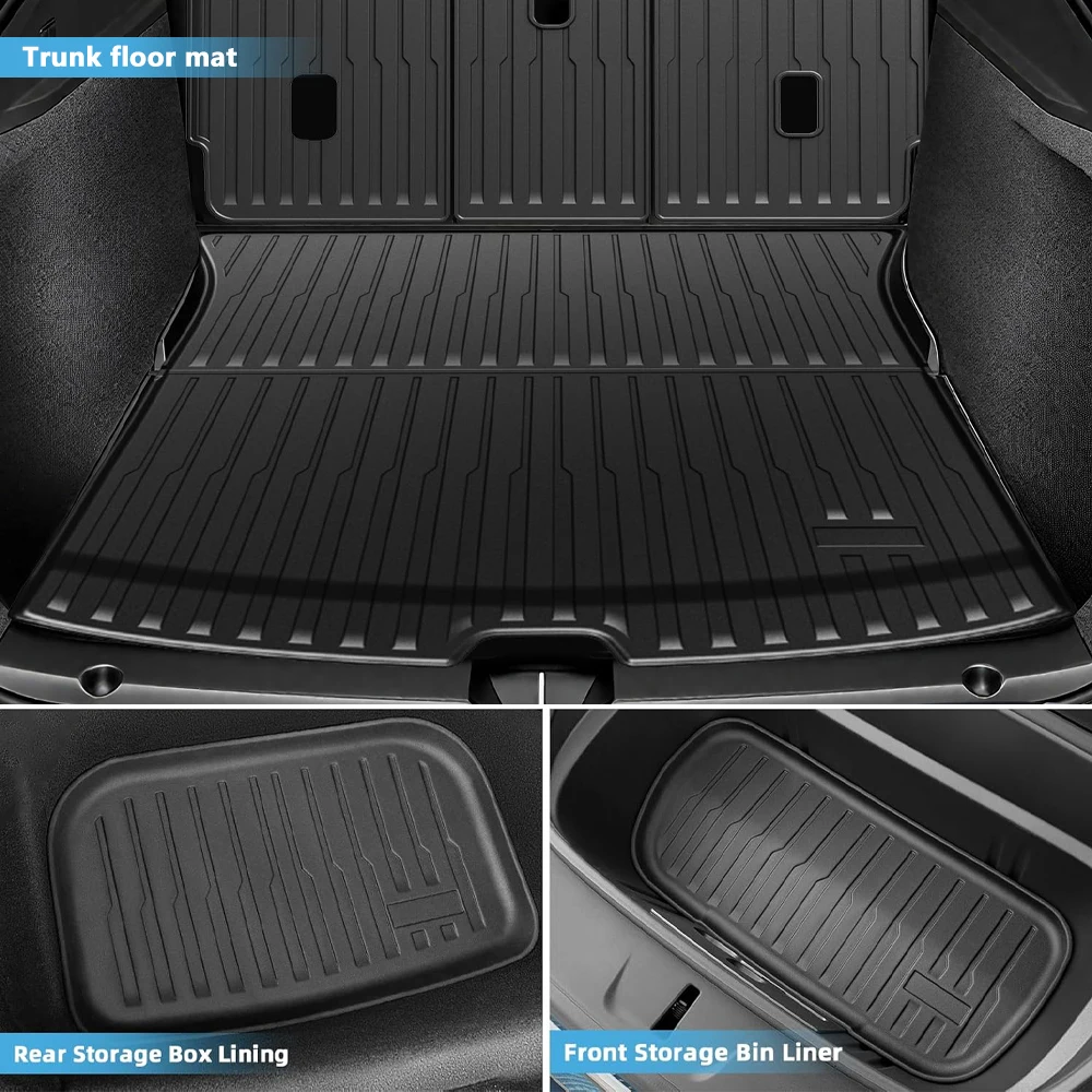 ل جديد تسلا نموذج Y العرعر إطلاق 2025 TPE الحصير أمتعة مقاومة للماء حصيرة الجبهة الخلفية الجذع الحصير اكسسوارات السيارات الداخلية