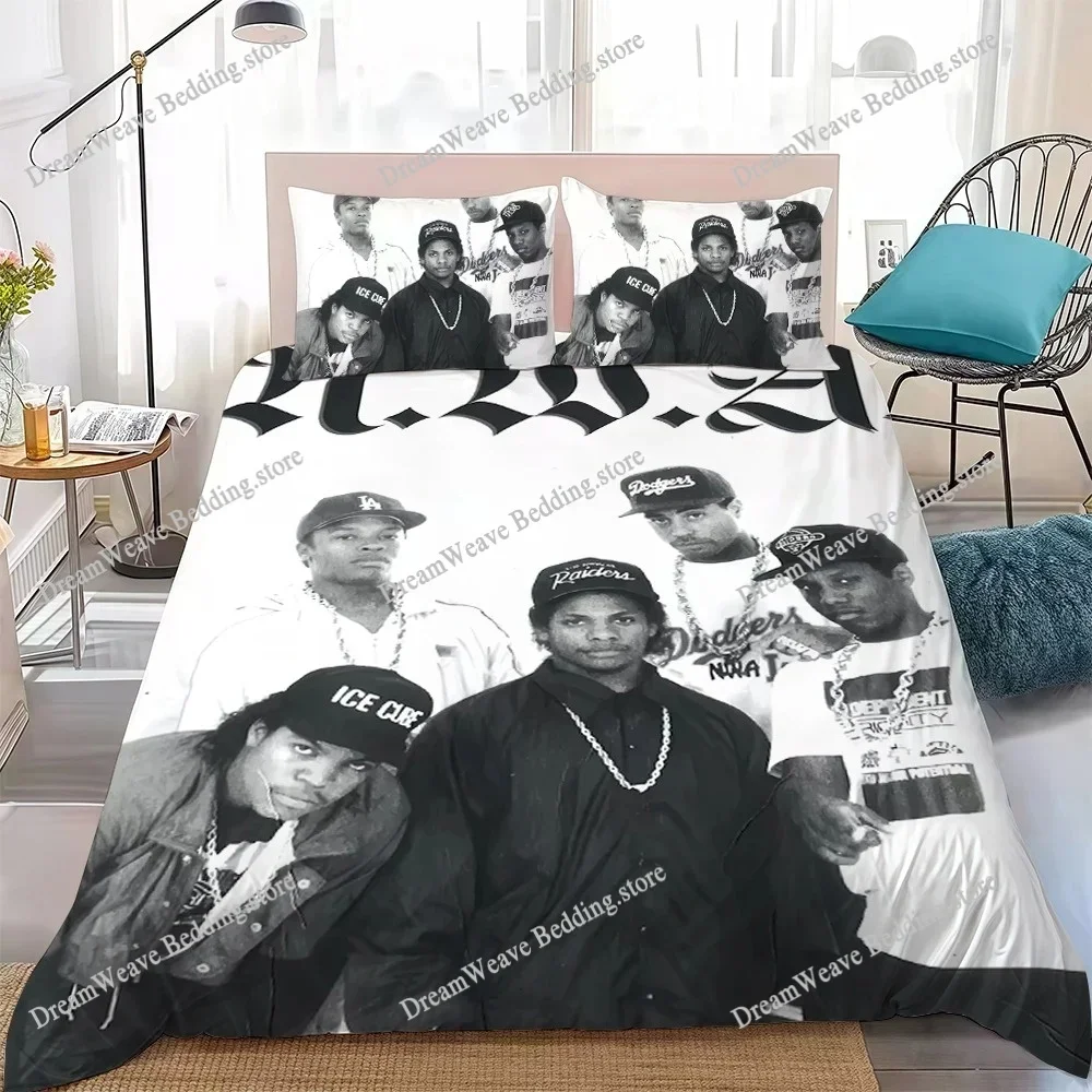Rapper E-Eazy-E Duvet Cover Set Home Style Bedding Soft Laundry Cotton Bed Student Dormitory GiftFQH