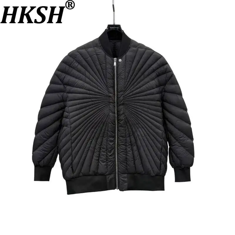 

HKSH осень-зима новая мужская темная панк куртка на гусином пуху с геометрической вышивкой лучей стеганые пальто шикарная техническая одежда в стиле ретро HK15247