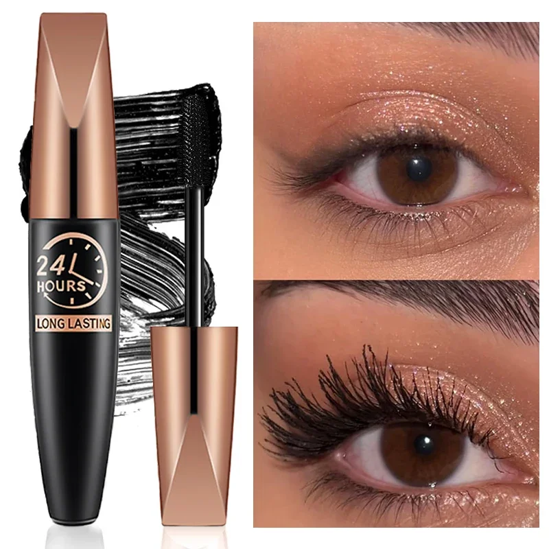 5D Silk Fiber Curling Mascara Waterproof Natural Thick Quick Drying Non-blooming Mascaras Eyelashes Extension Makeup Cosmetics