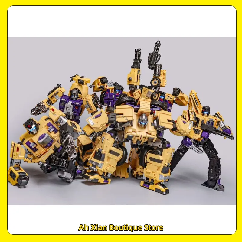 

New Transform Robot Toy Mecha Invasion Devastator GLA01-06Y Yellow G2 Constructor Titan Set of 6 Collectible Action Figure