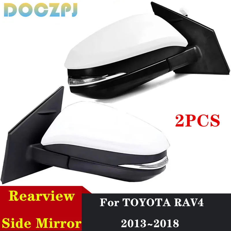 2PCS Car Door Rearview Side Mirror Assy For TOYOTA RAV4 2013 2014 2015 2016 2017 2018 2019 5PINS 9PINS With Turn Signal Light