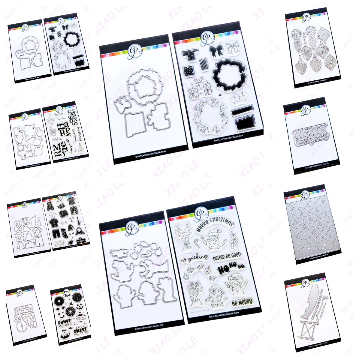 

Season's Peekings Merry Christmas Metal Cutting Dies Silicone Stamps Scrapbooking Make Photo Album Card Diy Paper Embossing