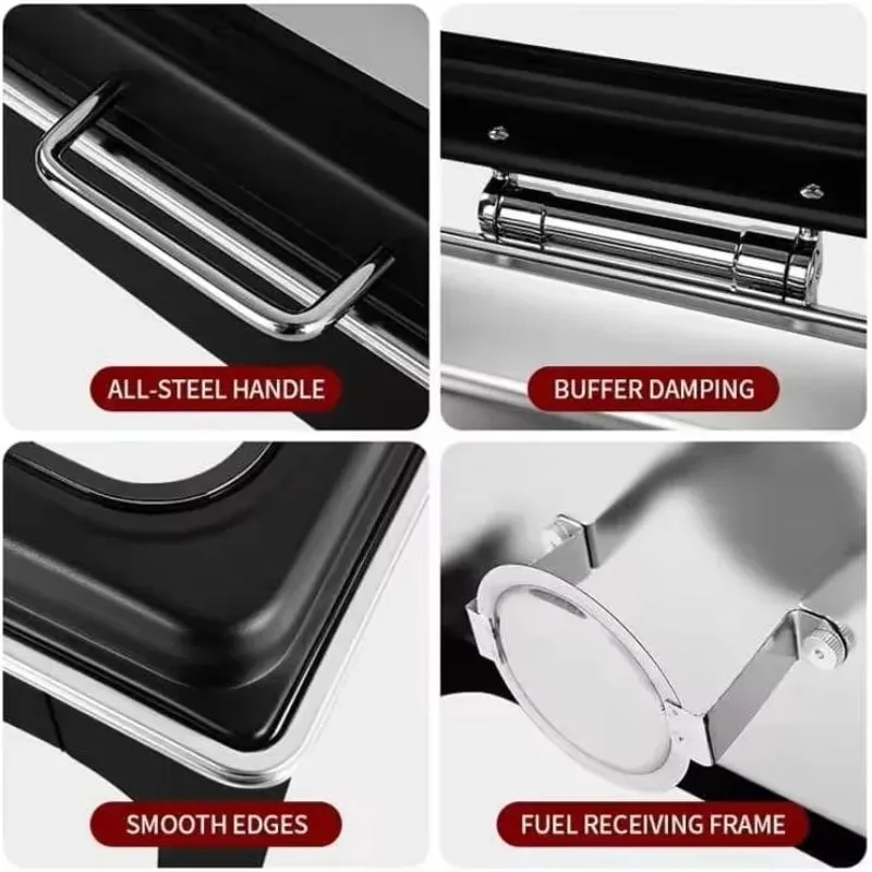 Stainless Steel Restaurant Hotel Wedding Black Hydraulic Chafing Dish 9L Gas Fuel Heating Buffet Server Food - view 5