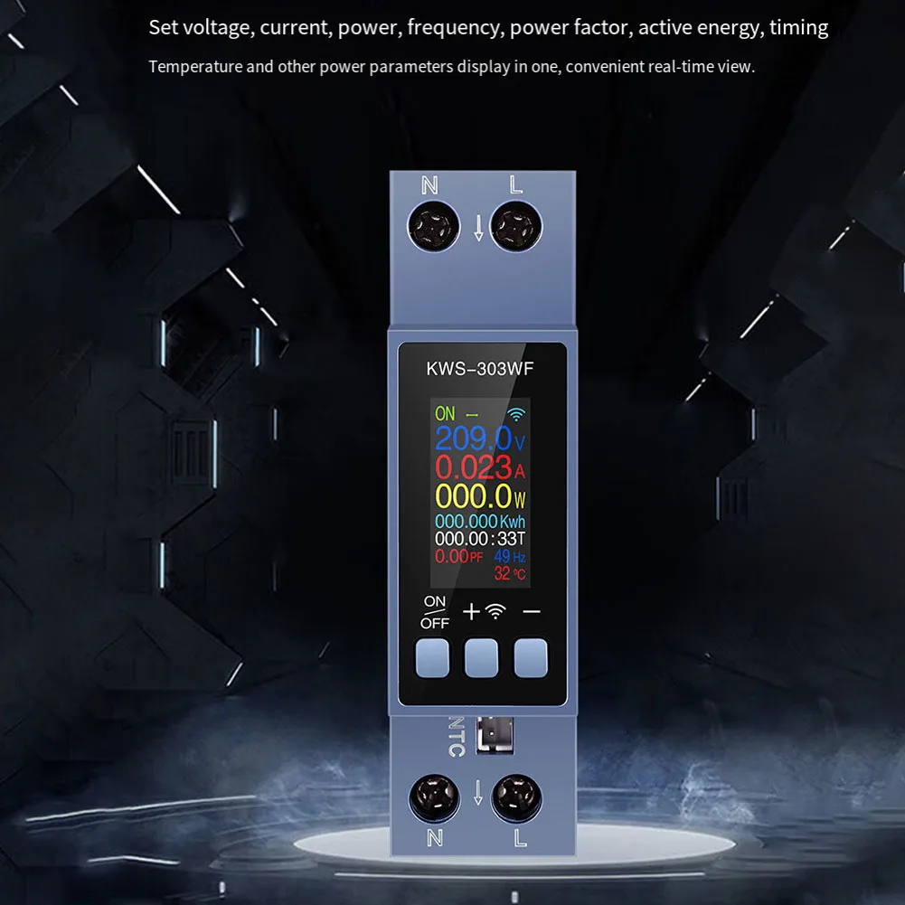 

Remote Controlled KWS303WF WiFi DIN Rail Power Meter 40A Multifunctional Measurement for Home and Light Commercial Use