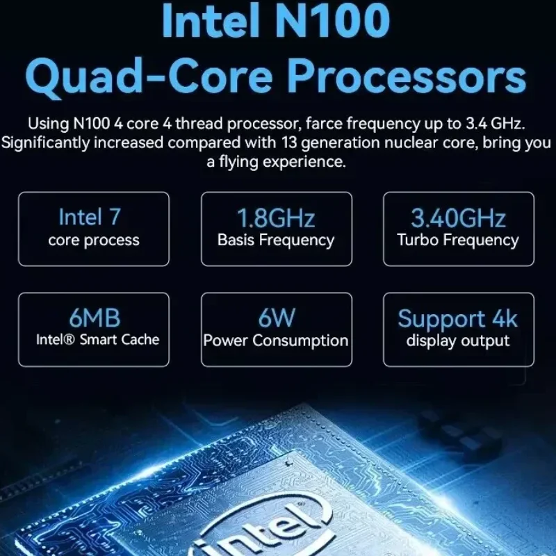 FIREBAT T8 PRO Intel N200/N100 Quad Core Pocket PC Windows 11 Pro DDR5 16G en cours d'exécution 512G SSD WIFI5 3 * HDMI 4K Mini PC pratique