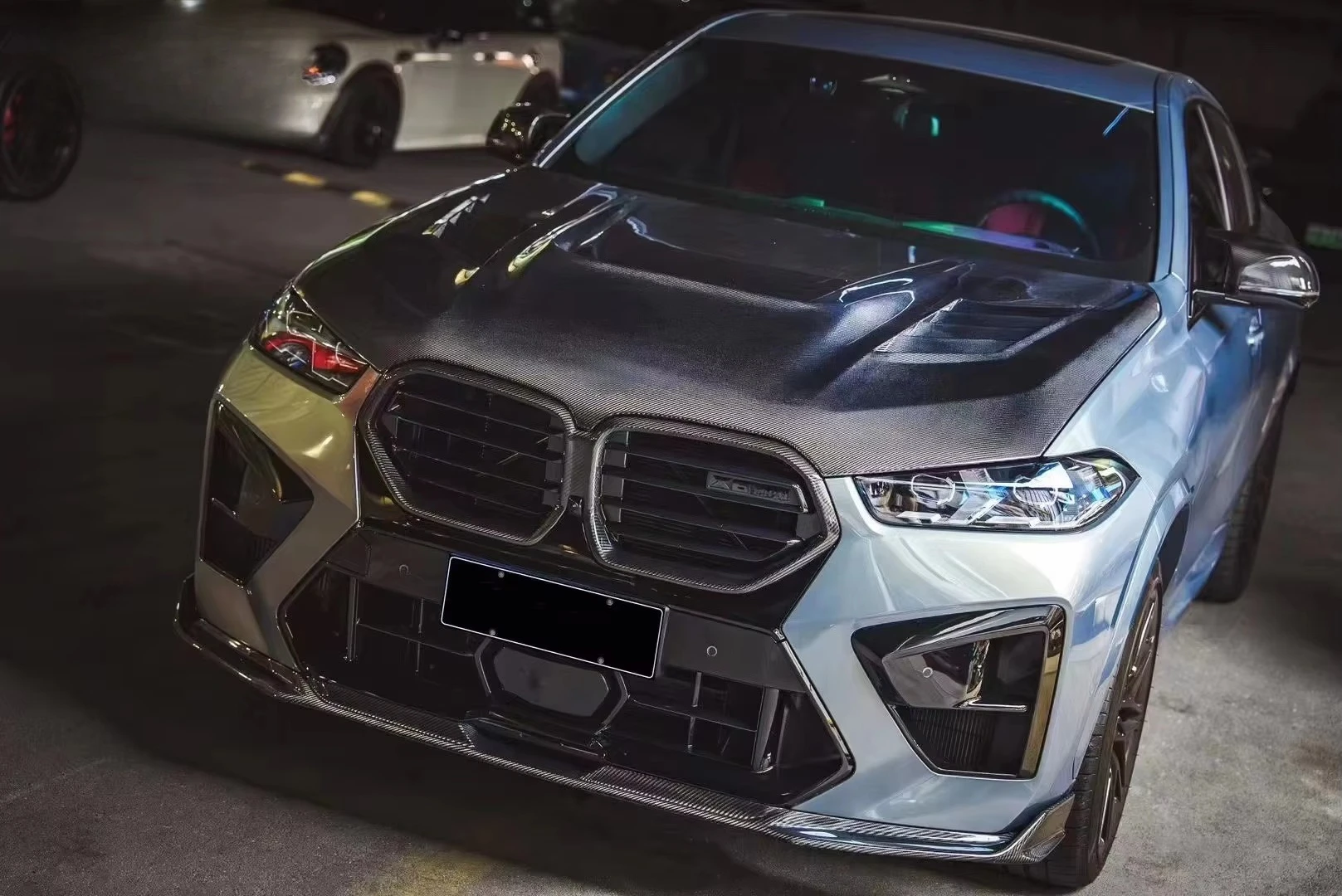 ألياف الكربون الجافة AE نمط الجبهة هود بونيه طقم غطاء المحرك اكسسوارات السيارات ل B X5M F95 X6M F96 X5 G05 X6 G06