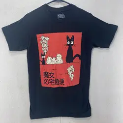 Bioworld Shirt Women Small Black Kiki's Delivery Service JiJi Cat Anime Ladies