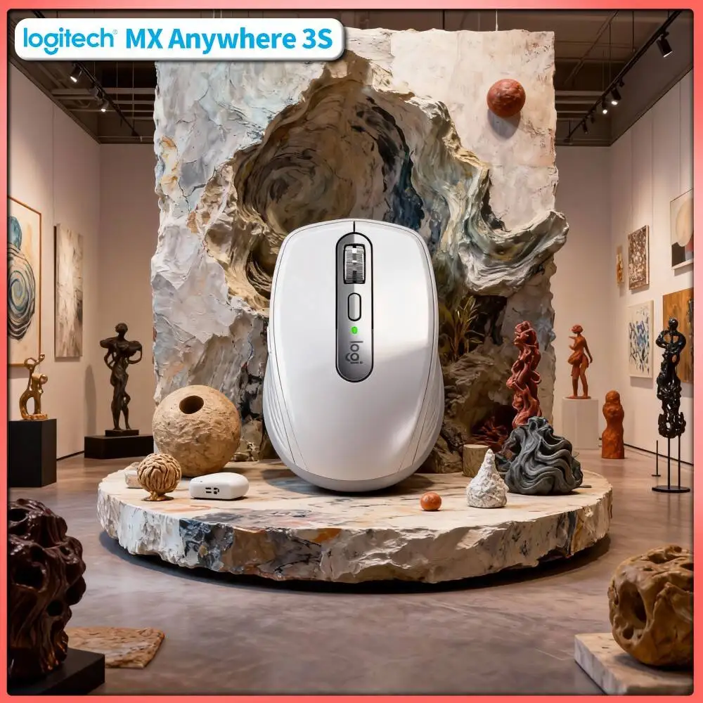 Premium MX Anywhere 3S Mouse - 8000 DPI, MagSpeed Scroll, Anti-Slip Surface, Ideal for Florist Store Owner Desk Setup Work