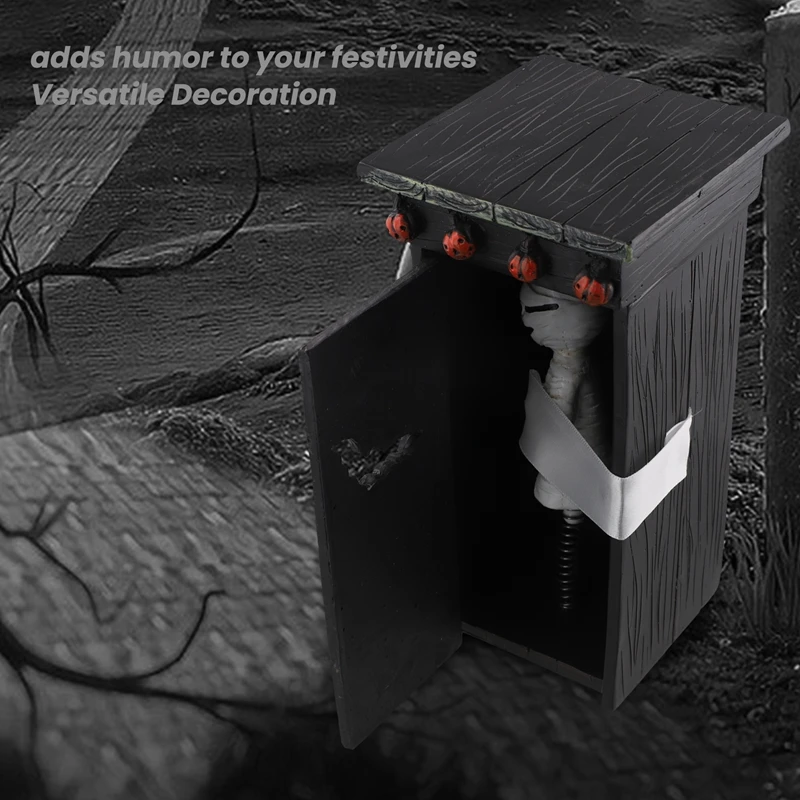 Outhouse Mummy Animated Decor, Animated Talking Farting Mummy Outhouse, Mummy Toilet Outside The House Halloween