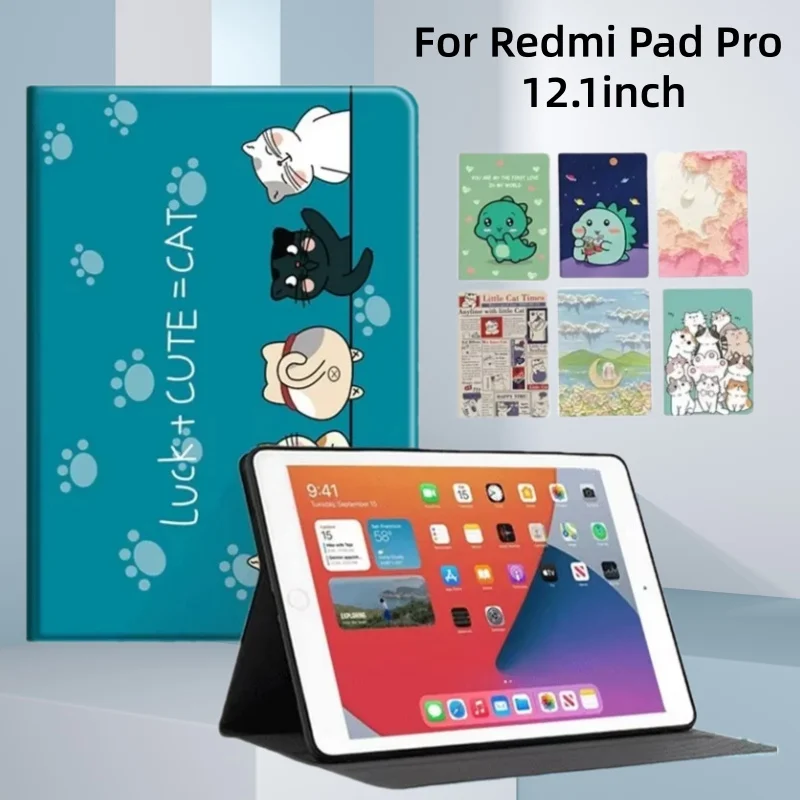 

Для Xiaomi Redmi Pad Pro 12,1-дюймовый чехол для планшета с магнитной подставкой, мягкая силиконовая задняя крышка, чехол для Poco Pad Pro 12,1 дюйма, умный чехол