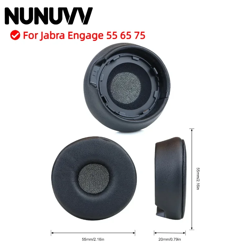 NUNUVV Zamienne Nauszniki Piankowe z zapięciem do słuchawek Jabra Engage 55 65 75, Nakładki na słuchawki, Osłony na słuchawki, Zestaw słuchawkowy — zdjęcie produktu 2