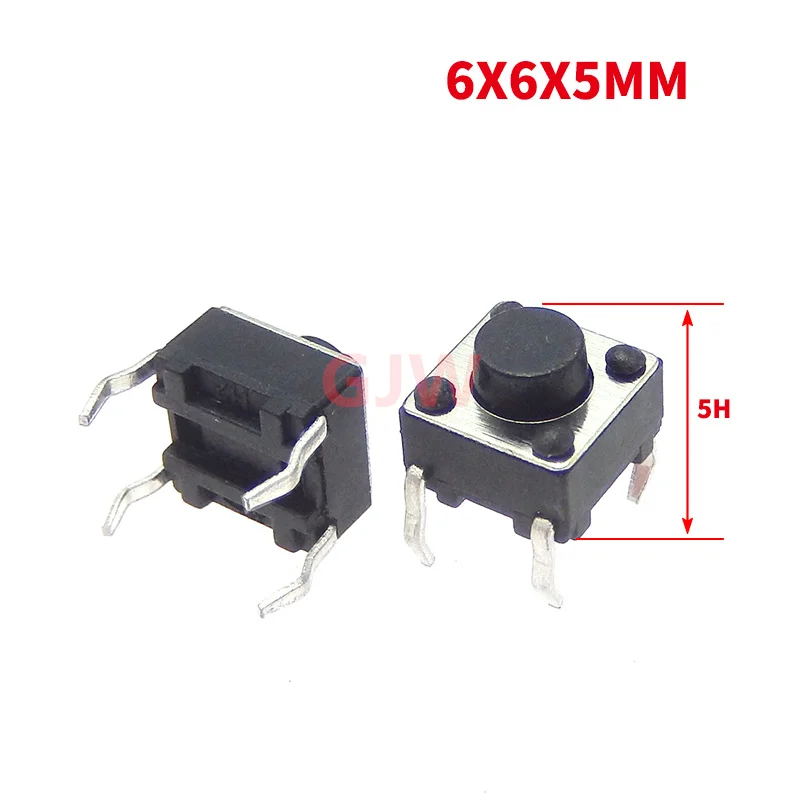 20PCS/100PCS 6X6x5mm 4PIN dip TACT push button switch Micro key power tactile switches 6x6x5 6*6*5MM Light touch