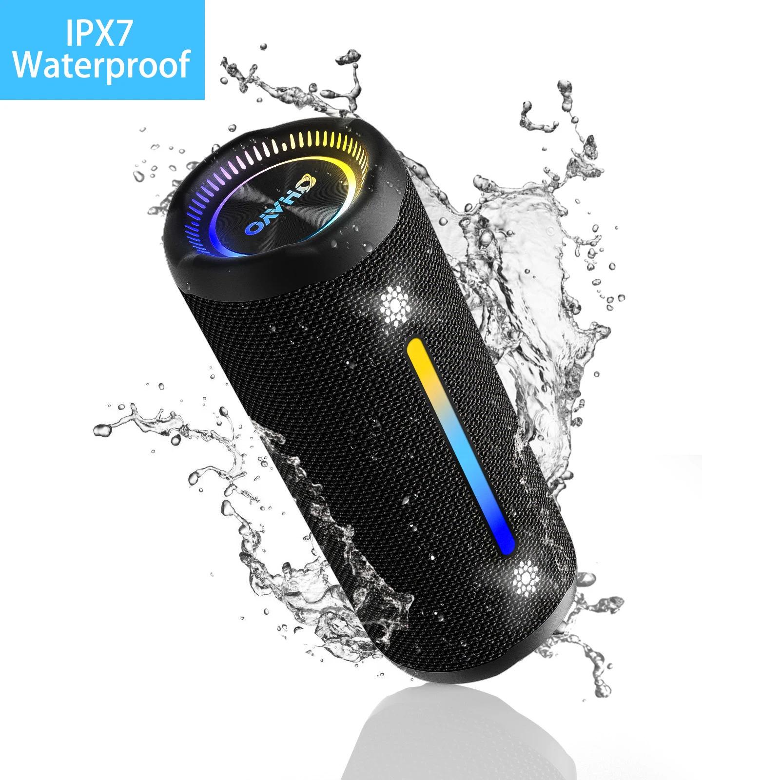 โอไฮโย เอ็กซ์ 10 แม็กซ์ลำโพงบลูทูธแบบพกพา - กันน้ำระดับ IPX7, การจับคู่สเตอริโอไร้สาย, เวลาเล่น 25 ชั่วโมง, เสียงดัง 24 วัตต์, 25 วัตต์