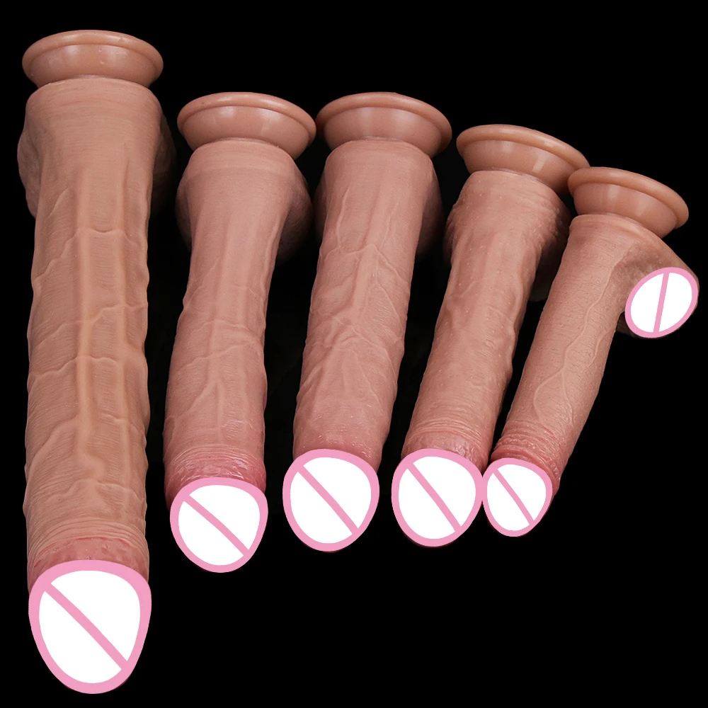 Cheap 5 Sizes Silicone Big Dildo Realistic Skin Feel Fake Penis Soft Small Cock Woman Man Masturbation Suction Cup Anal Sex Toys view 3