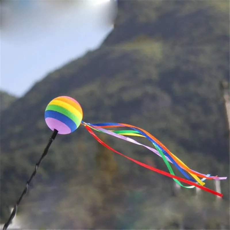 Rainbow Straps Adorable Cartoon Doll Antenna Balls EVA Ball Aerial Topper Decoration Car Styling Exterior Roof Ornament