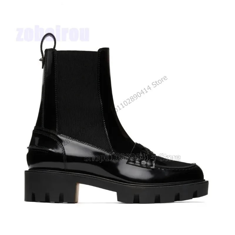 

Black Patchwork High Top Men Boots Fashion Slip On Men Shoes Luxurious Handcraft Party Banquet Office Big Size Men Dress Shoes